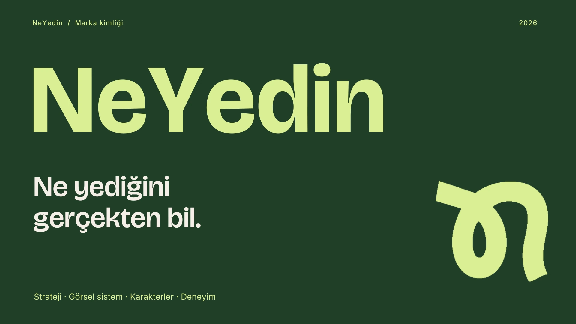 NeYedin marka kimliği — Gıda bilgisi uygulaması — görsel 1/17