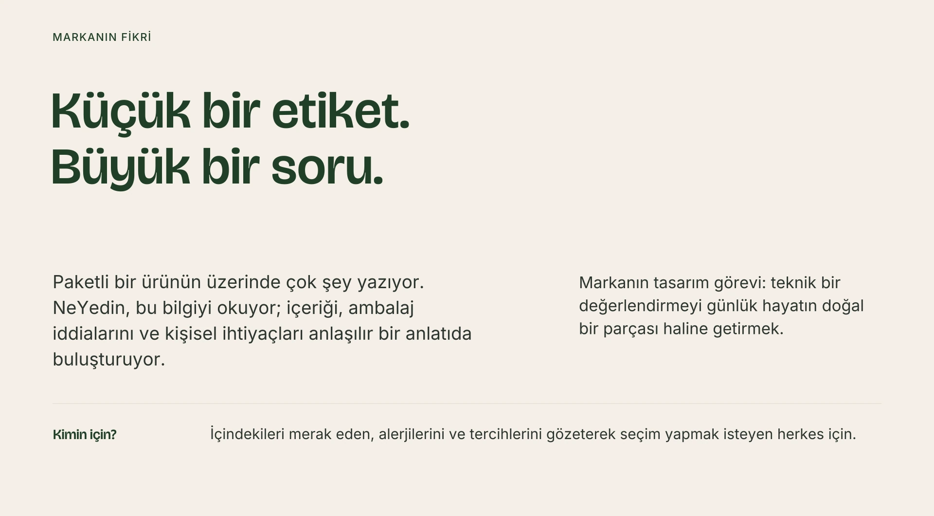 NeYedin marka kimliği — Gıda bilgisi uygulaması — görsel 2/17