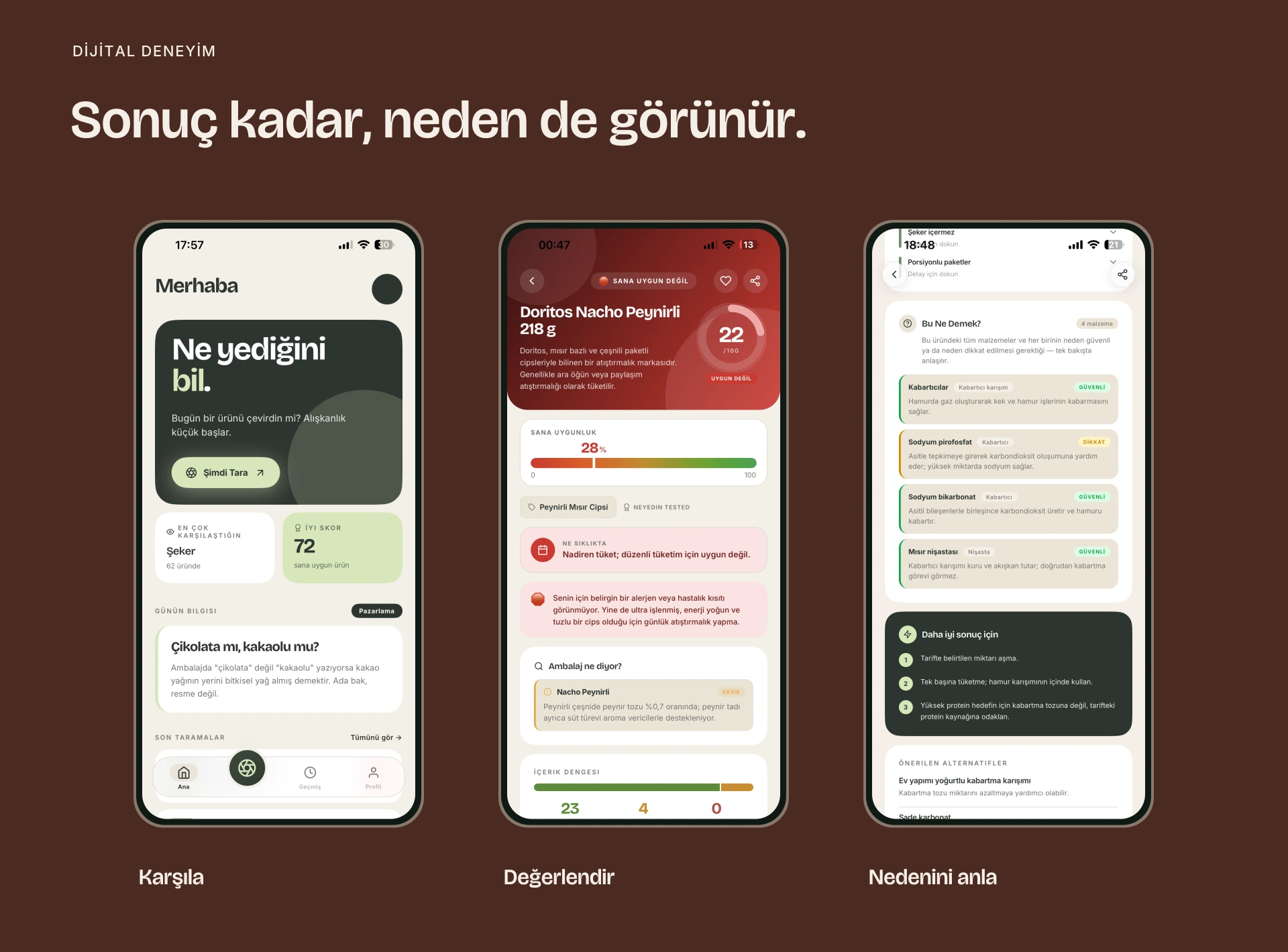 NeYedin marka kimliği — Gıda bilgisi uygulaması — görsel 13/17
