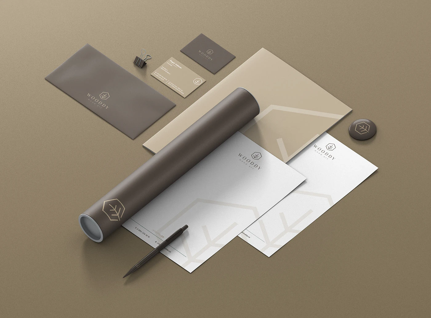 Wooddy Co. marka kimliği — Mobilya — görsel 6/7